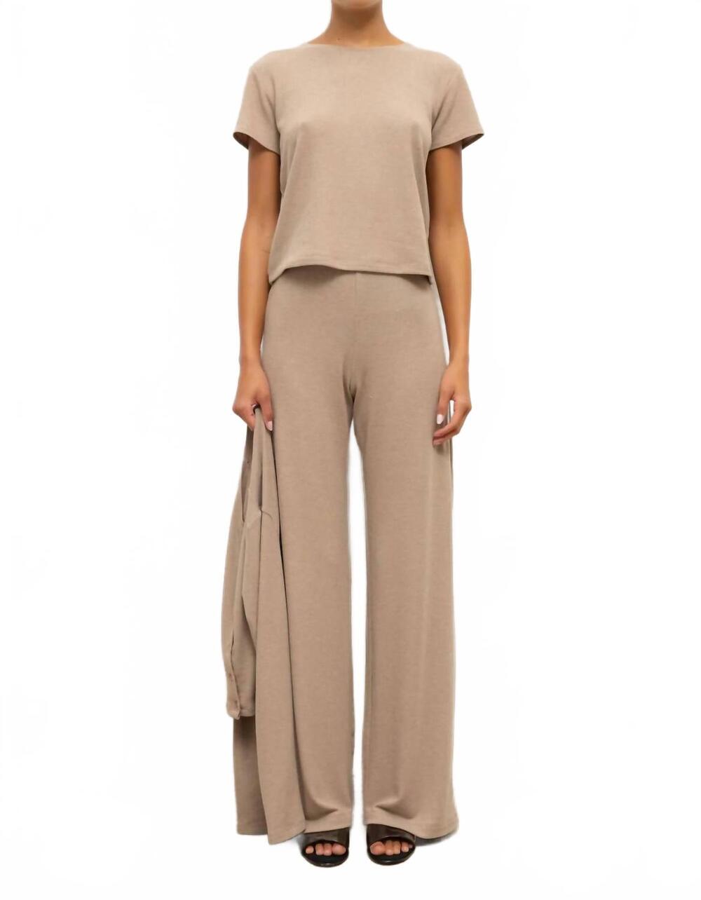 NEW LESET lauren wide leg pant in sable